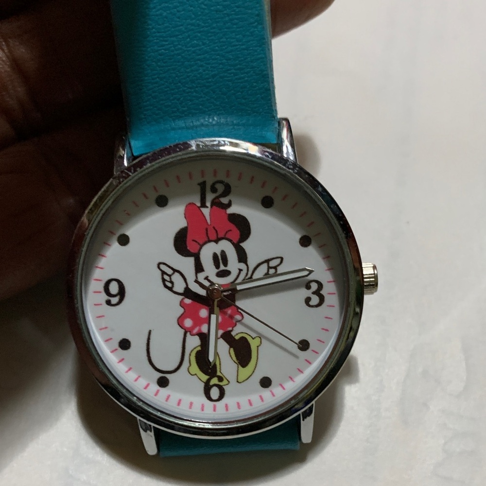 Vintage Disney Minnie Mouse Watch Tuiquoise/Blue Strap Great Condition.